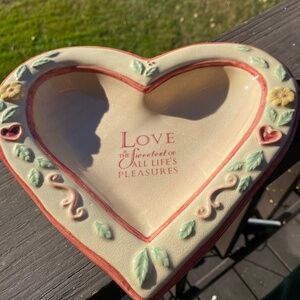 Vintage Ceramic Candy Dish w/ Love Saying